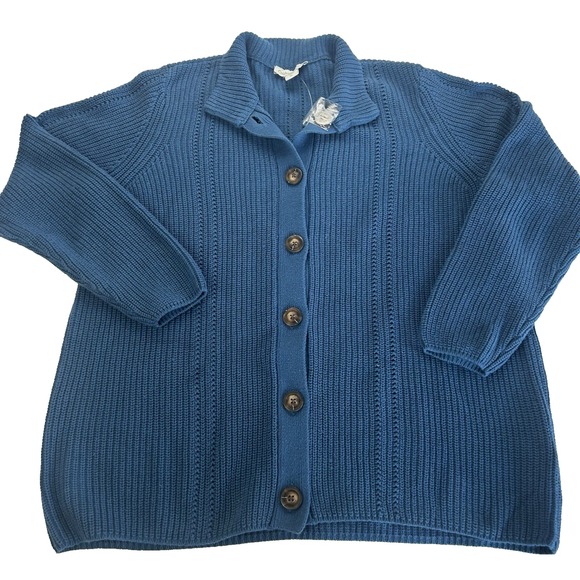 Coldwater Creek Sweaters - NWOT Coldwater Creek Blue Cardigan Sweater Grandmacore L petite